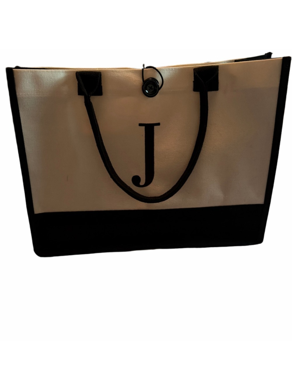 Unbranded Tote Bag Beige Black One Size
